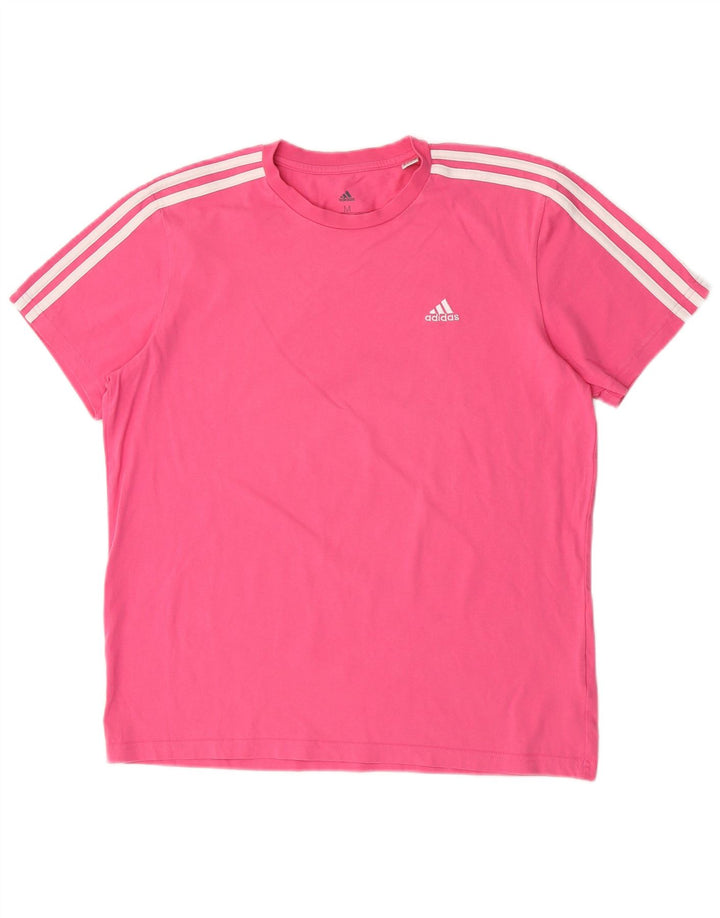 T-shirt da donna Adidas Top UK 12/14 cotone rosa medio