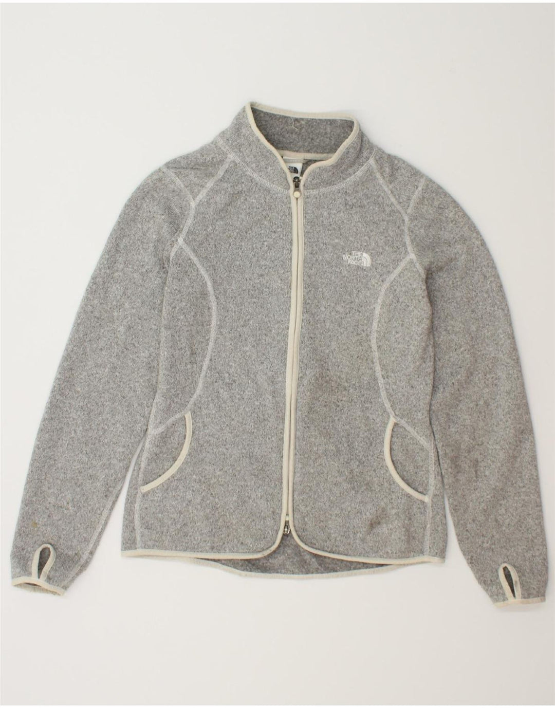 THE NORTH FACE Womens Tracksuit Top Jacket UK 12 Medium Grey Polyester Vintage The North Face and Second-Hand The North Face from Messina Hembry 