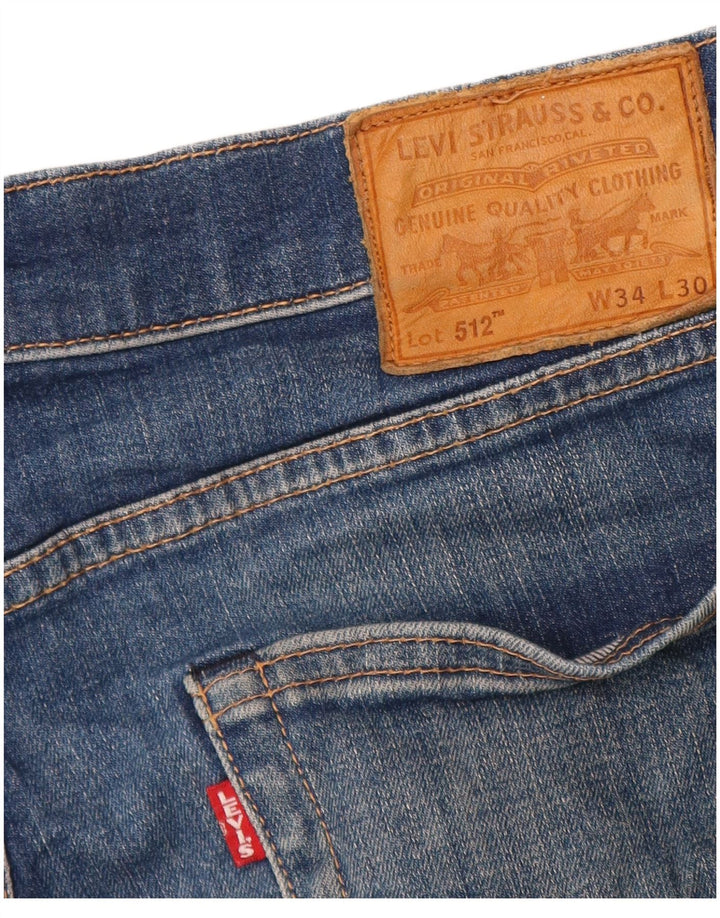 LEVI'S Jeans 512 slim affusolati da uomo W34 L28 cotone blu
