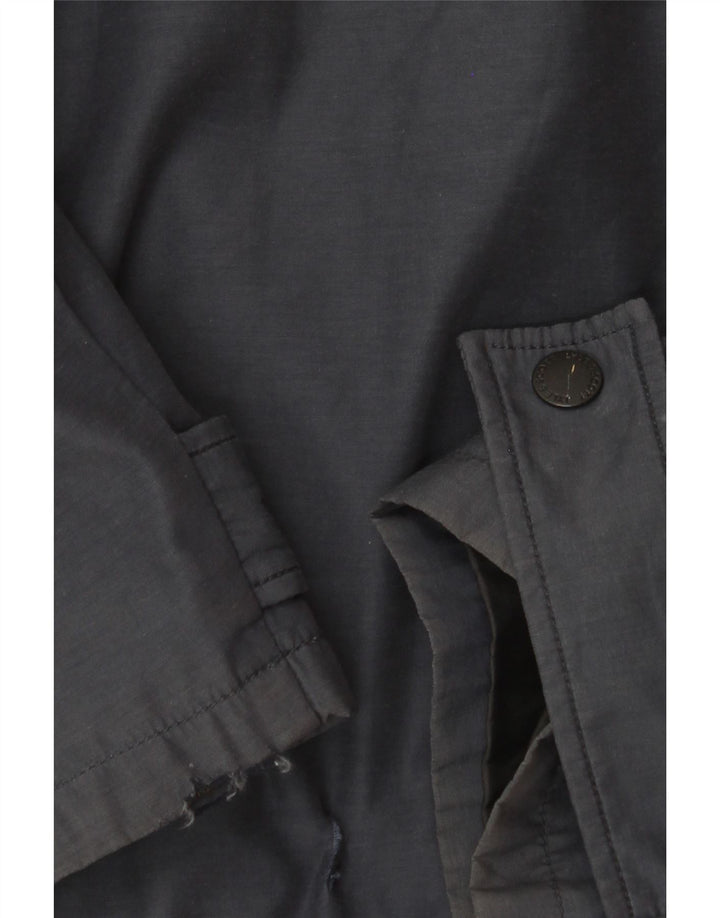 Giacca a vento con cappuccio da uomo LYLE & SCOTT UK 40 Large in nylon blu navy