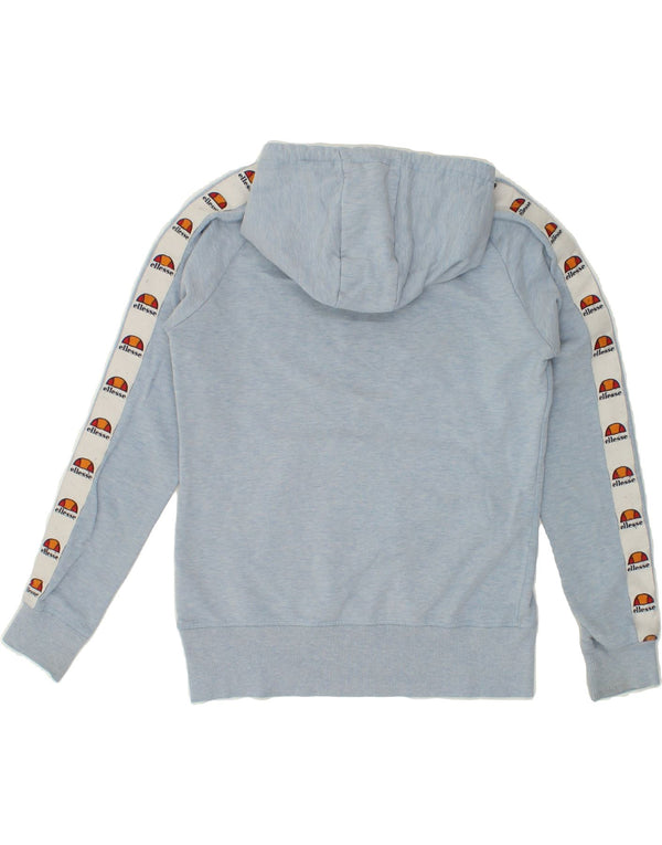 ELLESSE Womens Graphic Hoodie Jumper UK 12 Medium Blue Cotton