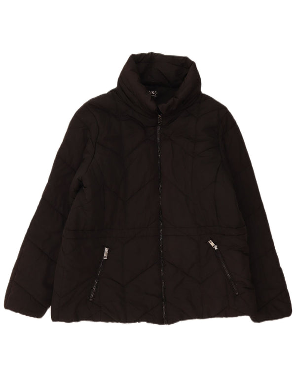 Giacca imbottita da donna Marks & Spencer UK 18 XL poliestere nero