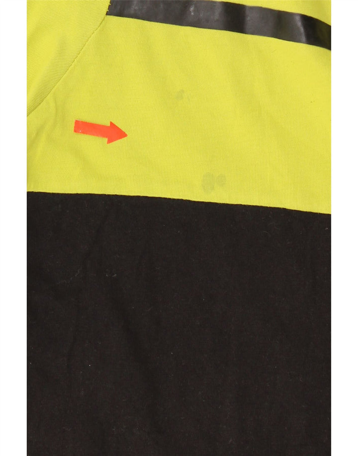T-shirt Fila da uomo Top Large in cotone color block giallo
