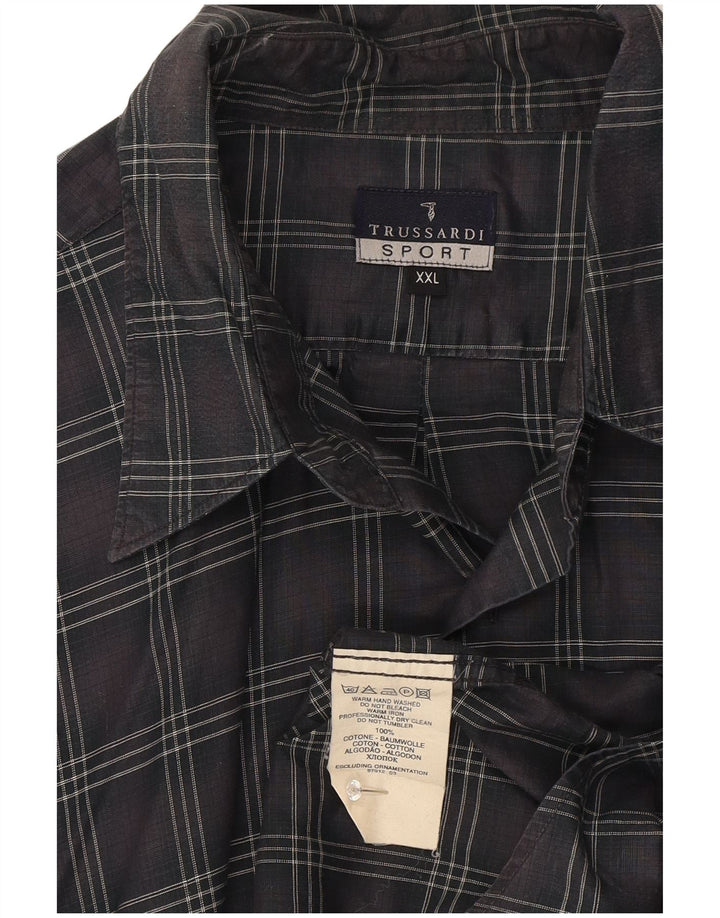 Camicia Trussardi Uomo 2XL Cotone Grigio Check