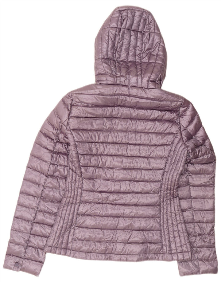 Giacca imbottita con cappuccio da donna Calvin Klein UK 10 Small Viola Poliestere