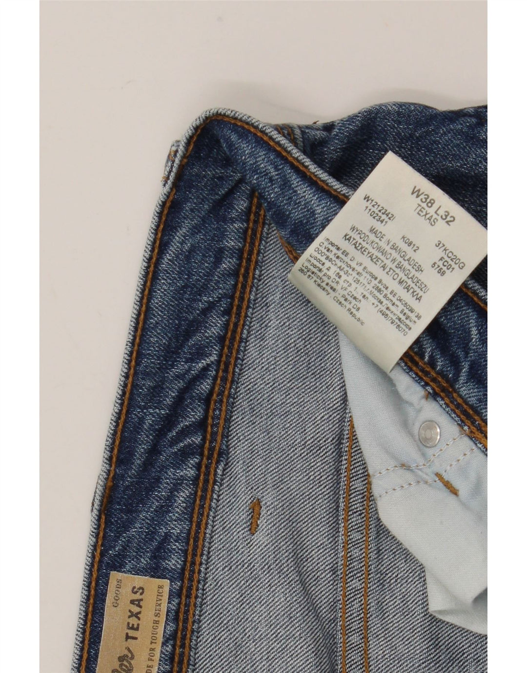 Jeans dritti da uomo Wrangler Texas W38 L27 cotone blu