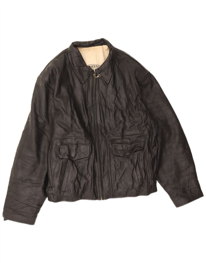 Giacca in pelle da uomo Giorgio Valenti UK 40 Large in pelle nera
