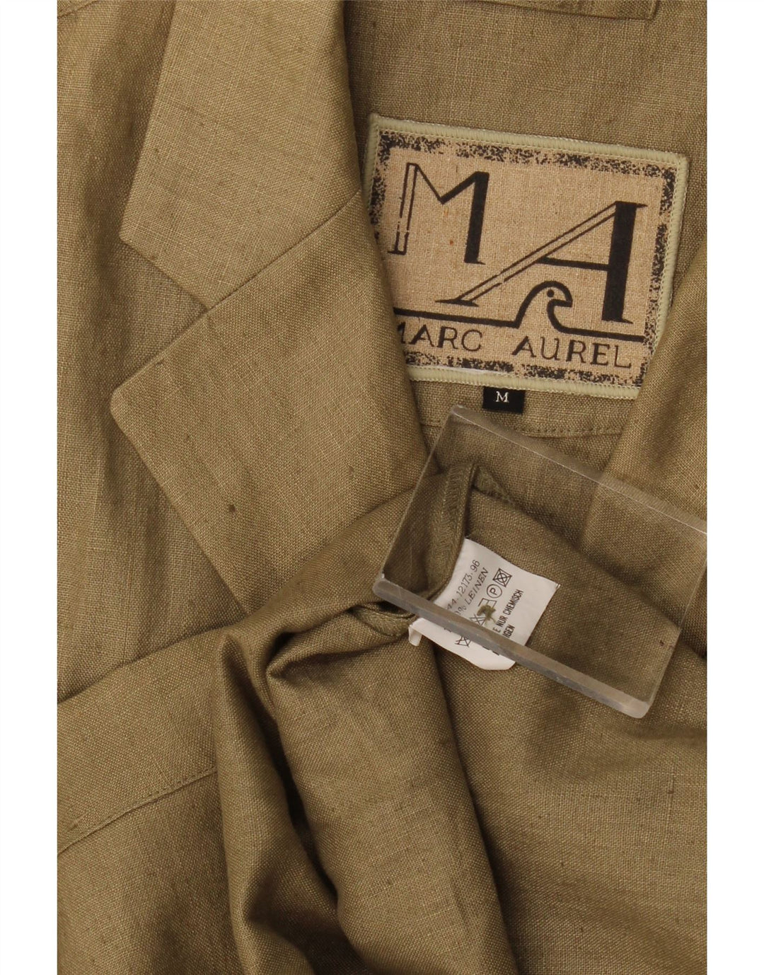 Giacca blazer oversize a 4 bottoni da donna Marc Aurel UK 14 Lino kaki medio