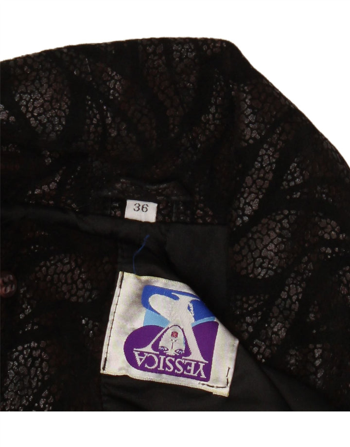 Cappotto in pelle oversize da donna Yessica EU 36 Piccolo in pelle geometrica nera