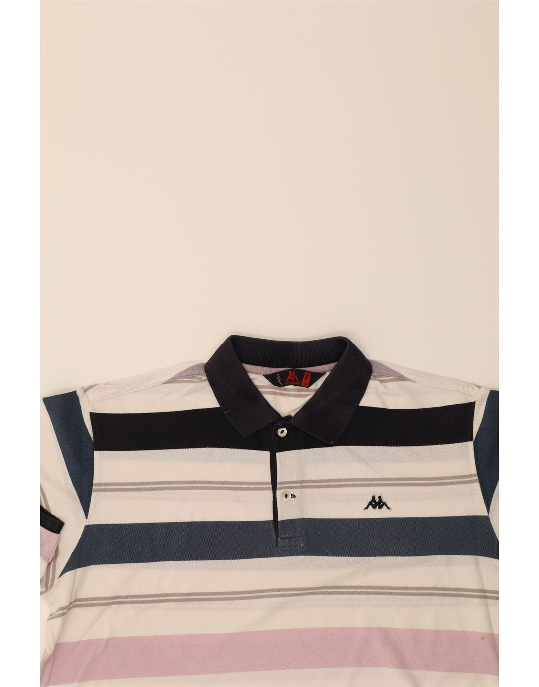 KAPPA Mens Polo Shirt 2XL Multicoloured Striped Cotton Vintage Kappa and Second-Hand Kappa from Messina Hembry 