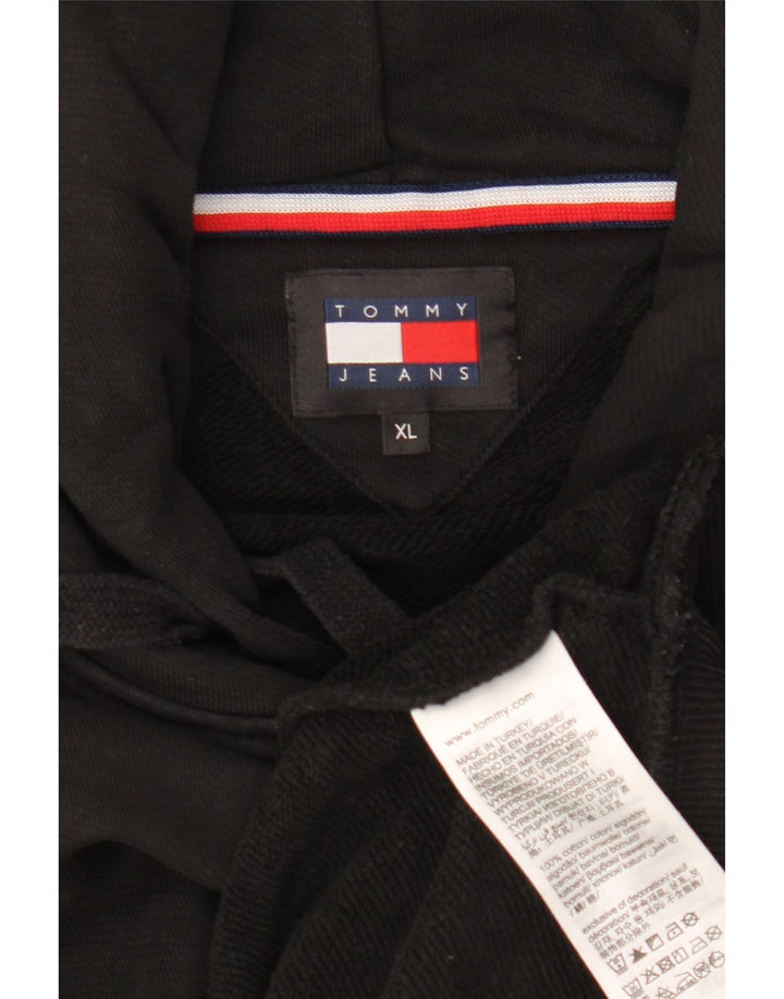 TOMMY HILFIGER Felpa con cappuccio da uomo XL in cotone nero