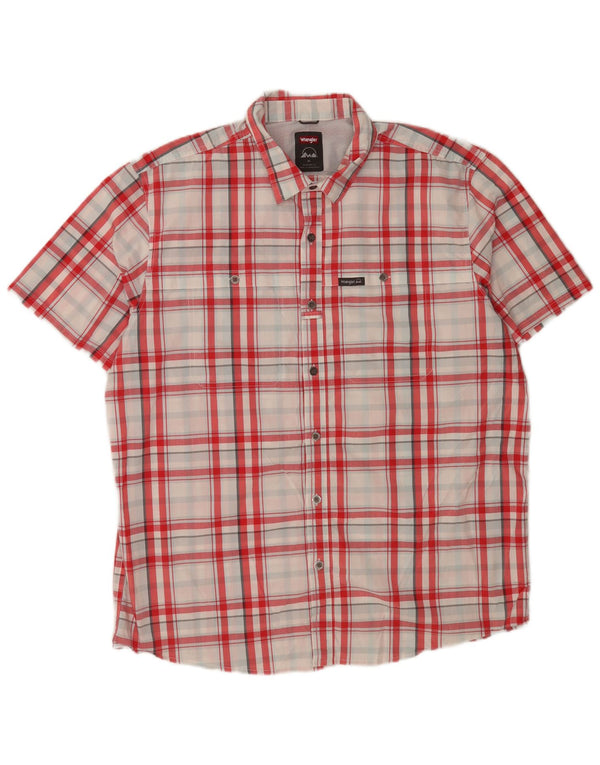 Camicia Wrangler da uomo a maniche corte vestibilità regolare XL in cotone a quadri rossi