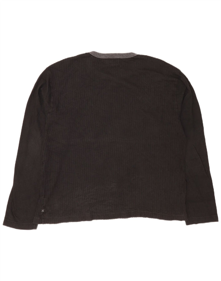 Calvin Klein Jeans Top da uomo a maniche lunghe 2XL in cotone nero