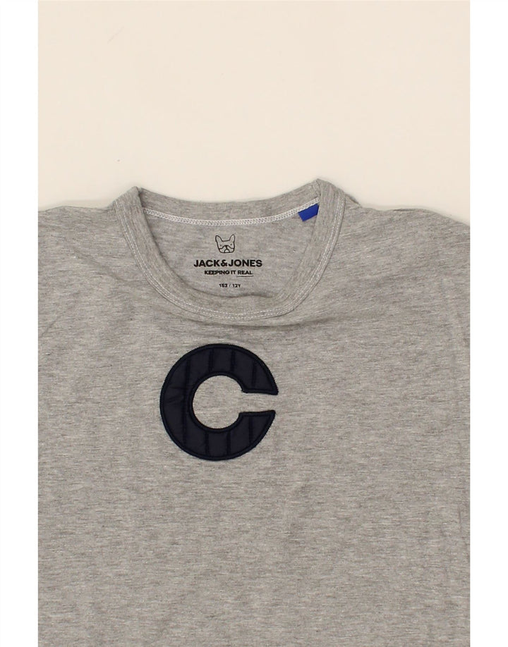 JACK & JONES Boys Graphic T-Shirt Top 11-12 Years Grey Vintage Jack & Jones and Second-Hand Jack & Jones from Messina Hembry 