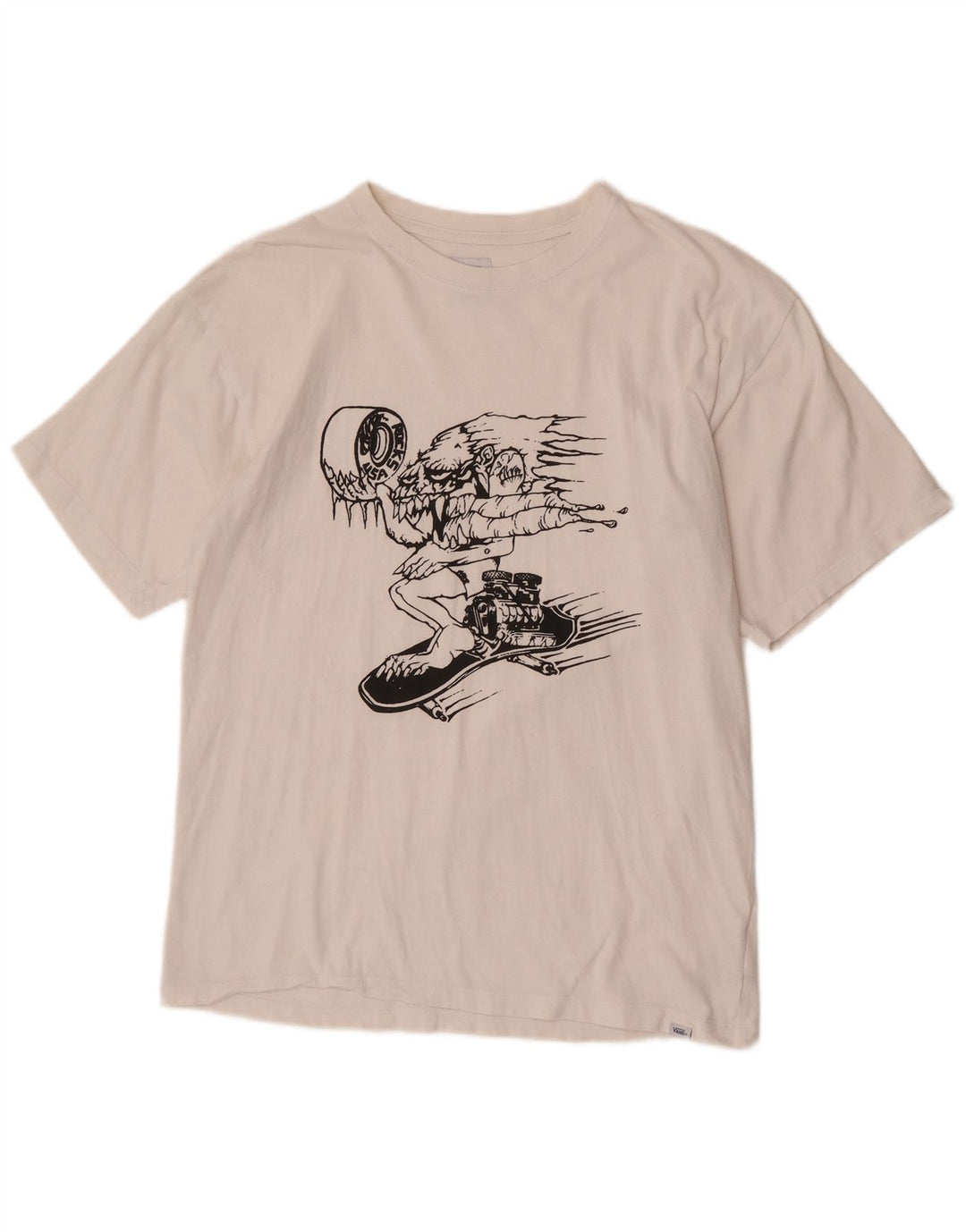 T-shirt grafica regolare da uomo di Vans, top in cotone bianco medio