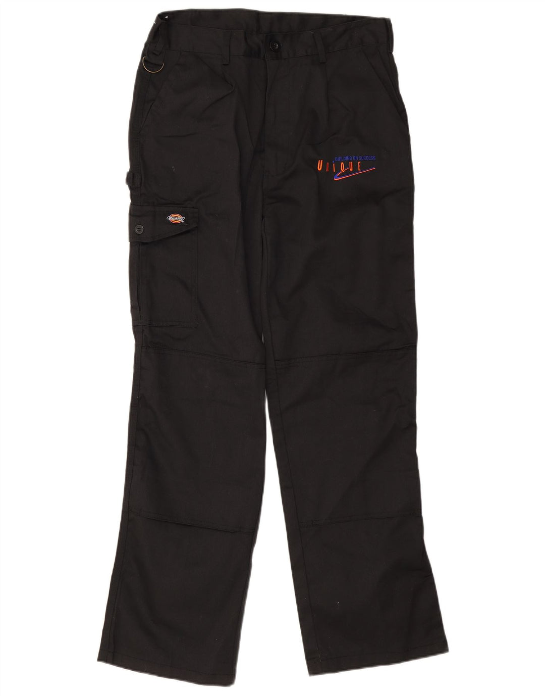 Dickies Pantaloni cargo dritti con grafica da uomo W32 L30 poliestere nero