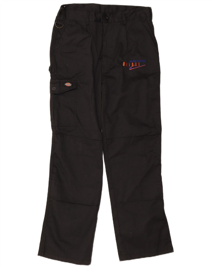 Dickies Pantaloni cargo dritti con grafica da uomo W32 L30 poliestere nero
