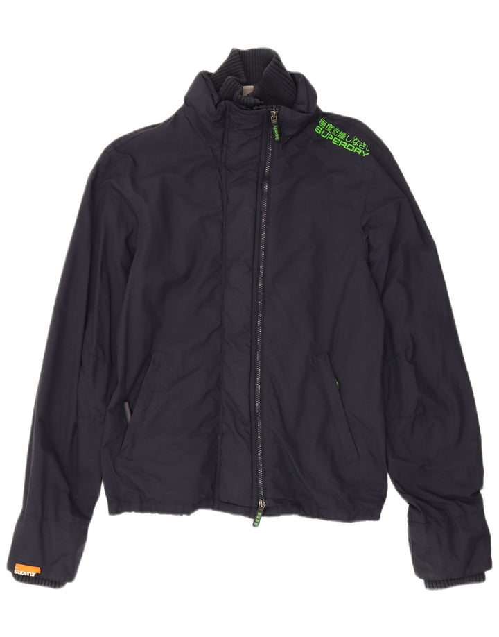 Giacca antipioggia da uomo Superdry UK 38 nylon blu navy medio