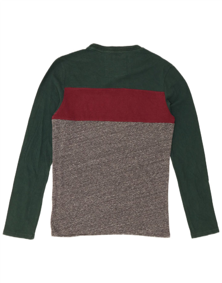 SUPERDRY Top grafico da uomo a maniche lunghe piccolo multicolore a blocchi di colore