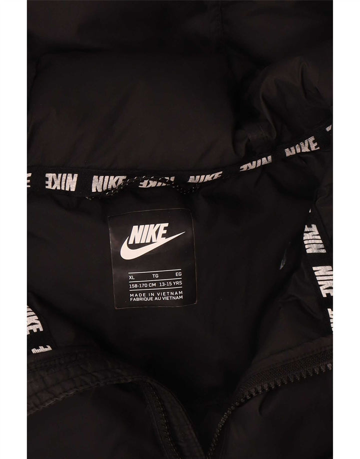 Giacca imbottita con cappuccio Nike da bambino 13-14 anni XL poliestere nero