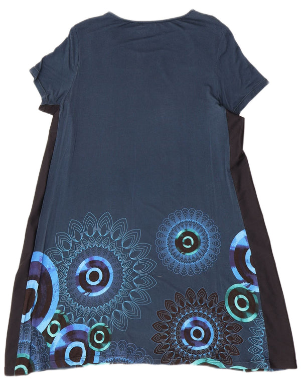 Desigual Abito T-shirt con grafica da donna UK 14 Blu medio floreale