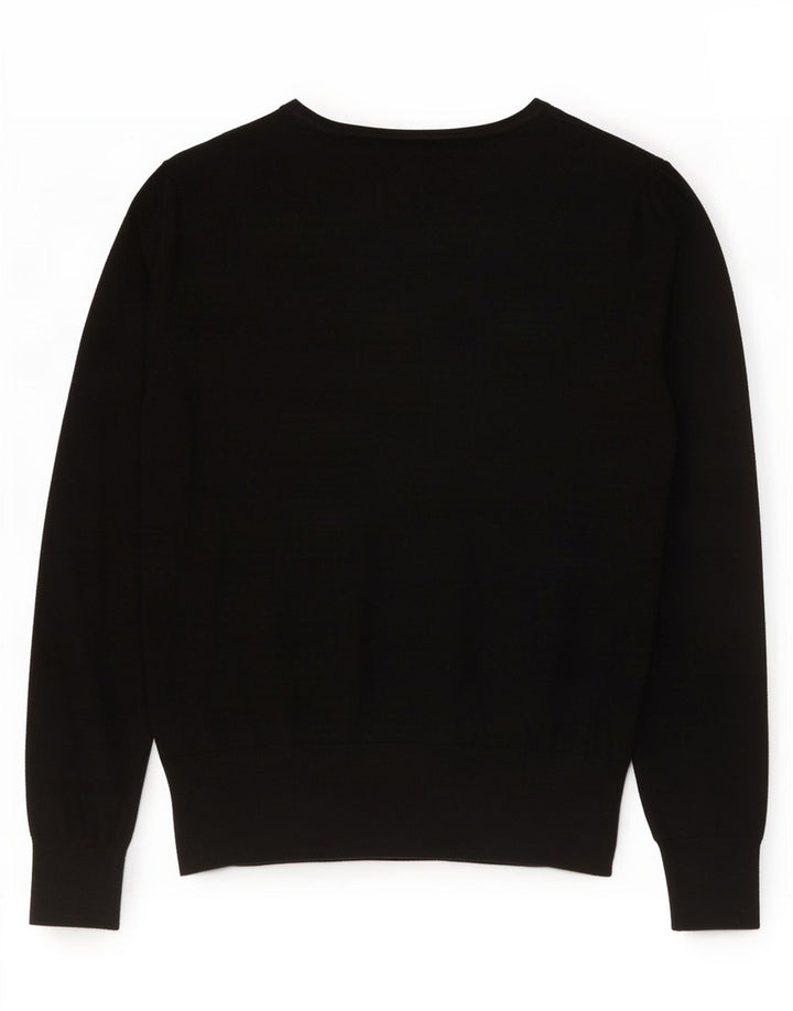 Maglione cardigan da donna Marks & Spencer UK 10 piccolo viscosa nera