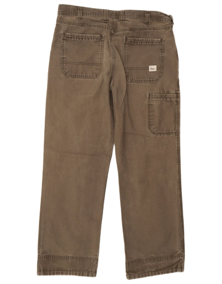Pantaloni cargo dritti da uomo Eddie Bauer W36 L30 cotone grigio