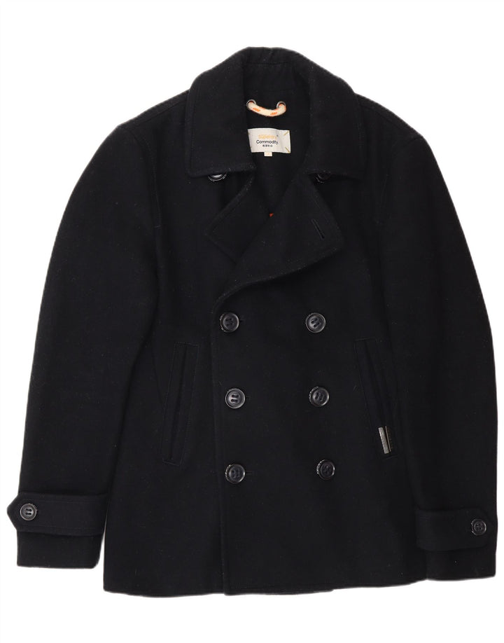 Cappotto da marinaio da uomo Superdry UK 36 piccolo in lana blu navy