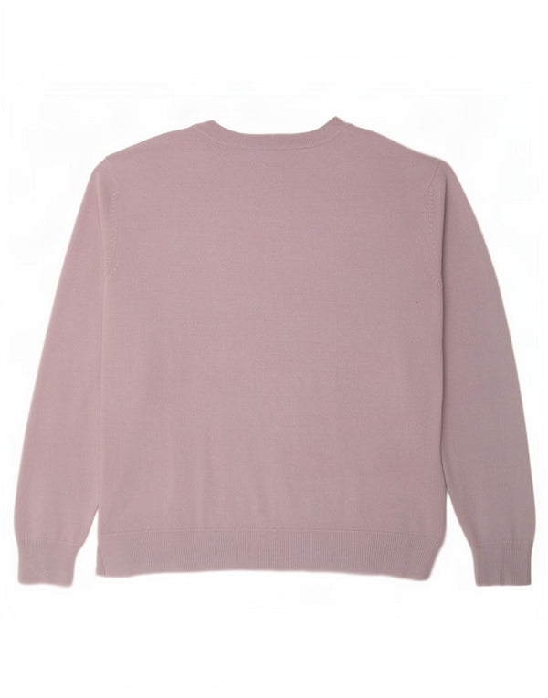 Maglione maglione con scollo a barca da donna Marks & Spencer UK 18 XL acrilico viola