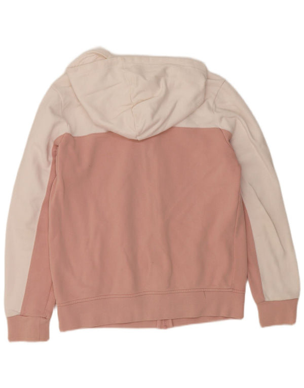 Felpa con cappuccio e zip grafica da donna Adidas UK 14 Colorblock rosa medio