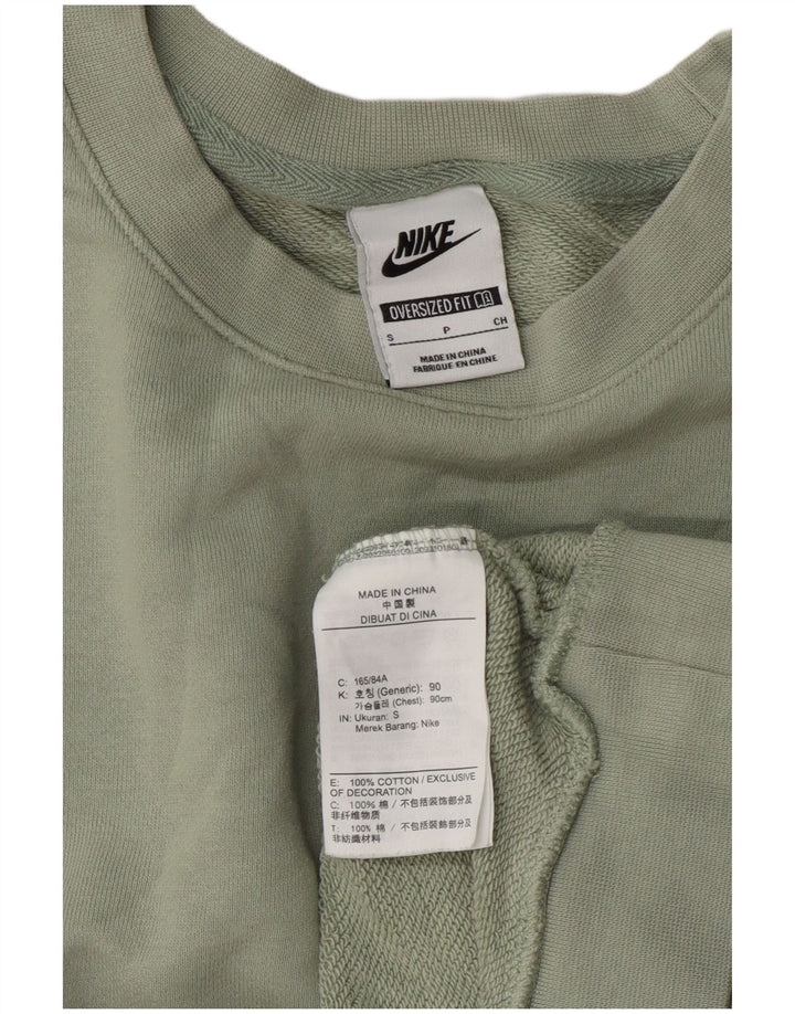 Felpa oversize da donna Nike Jumper UK 10 Small Green Cotton