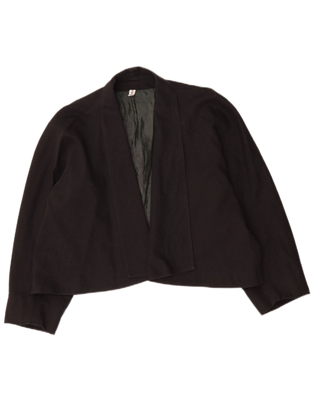 Giacca blazer aperta corta da donna vintage IT 48 XL nera