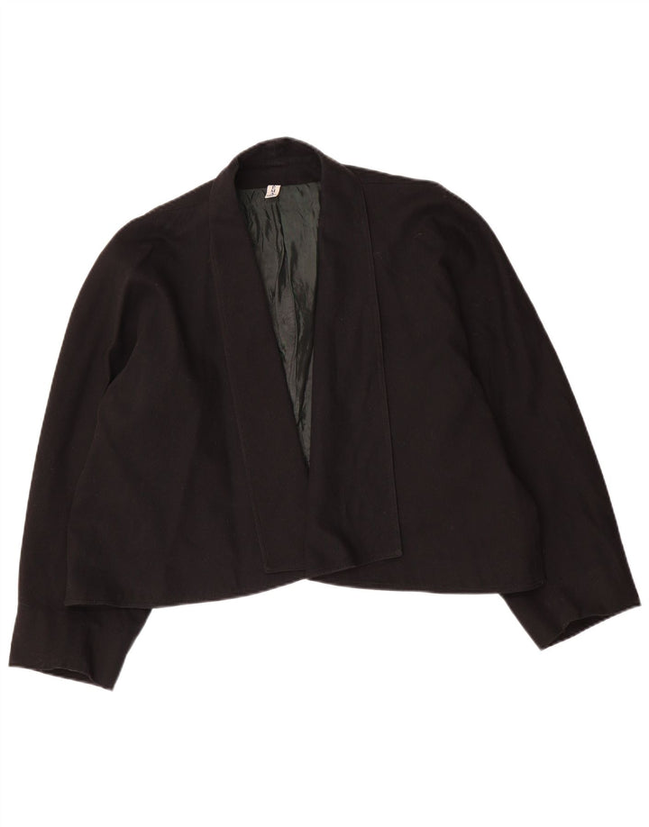 Giacca blazer aperta corta da donna vintage IT 48 XL nera