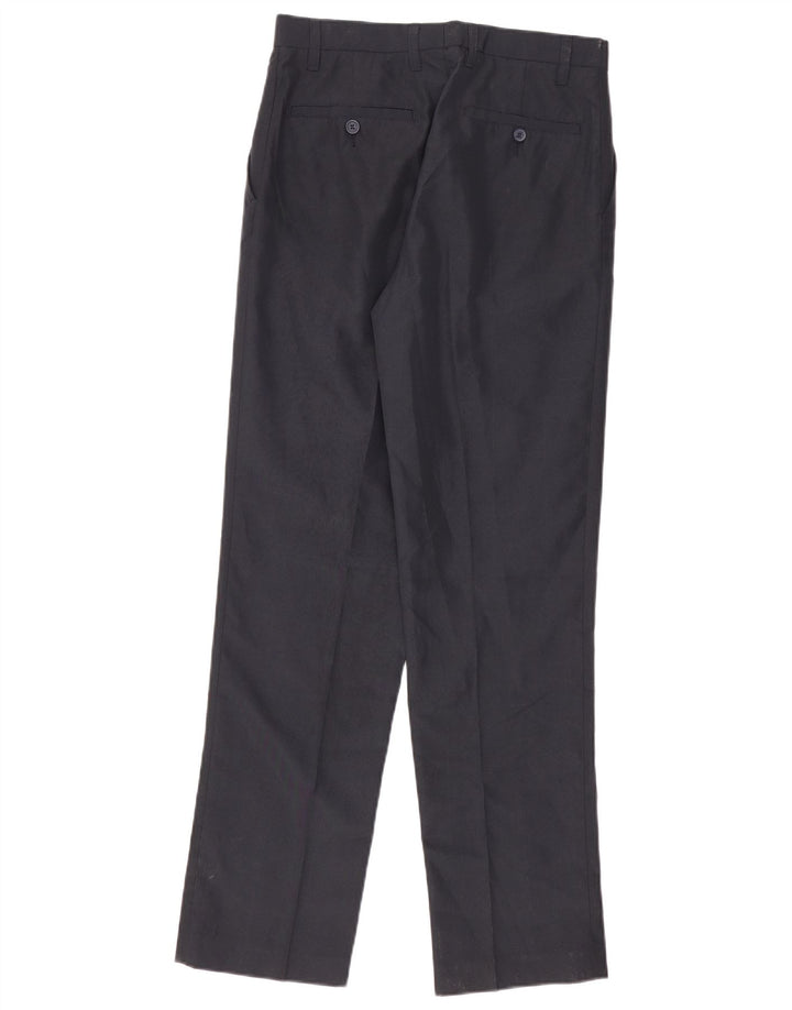 Pantaloni da abito dritti da uomo Pierre Cardin W30 L33 poliestere blu navy