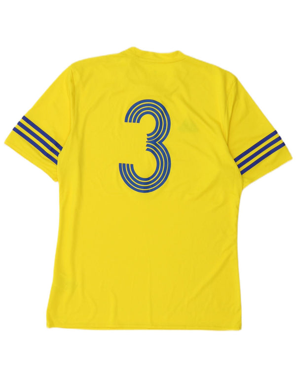 T-shirt grafica Adidas Climalite da uomo Top in poliestere giallo medio