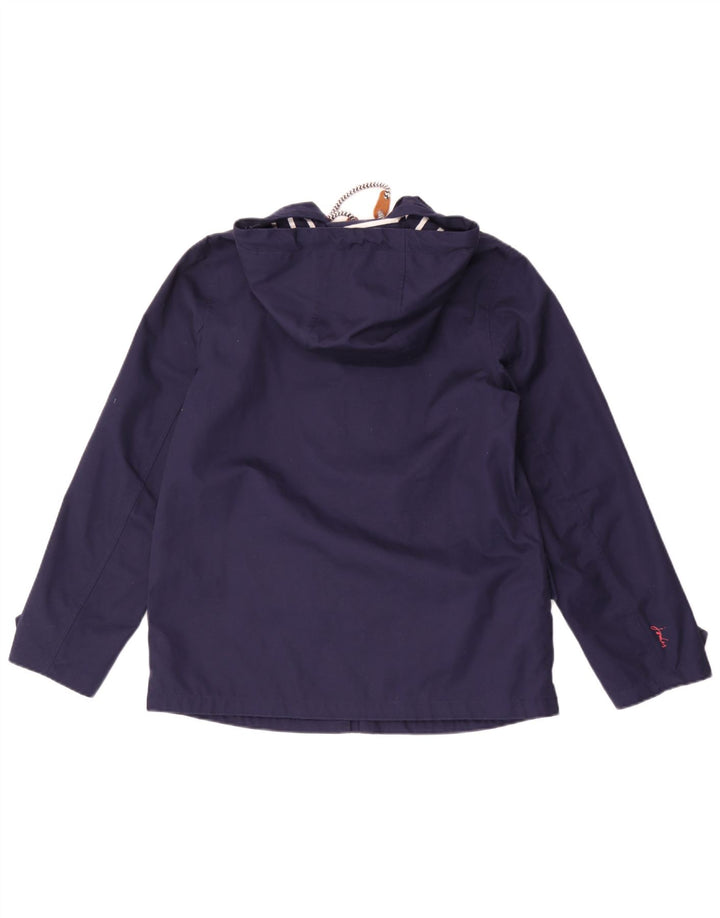 Giacca antipioggia oversize con cappuccio da donna Joules UK 10 piccola in cotone blu navy