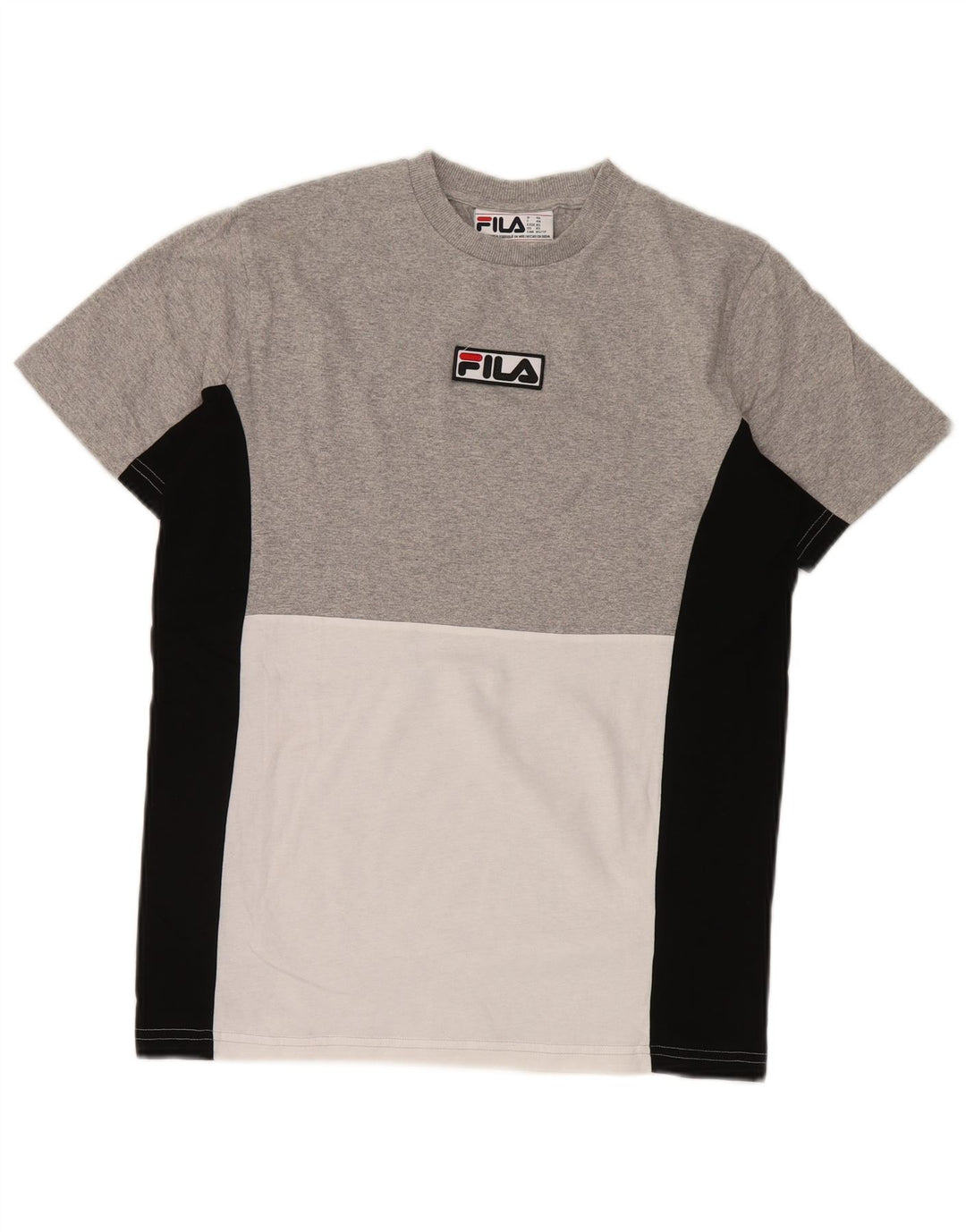 T-shirt Fila da uomo Top XS in cotone color block grigio