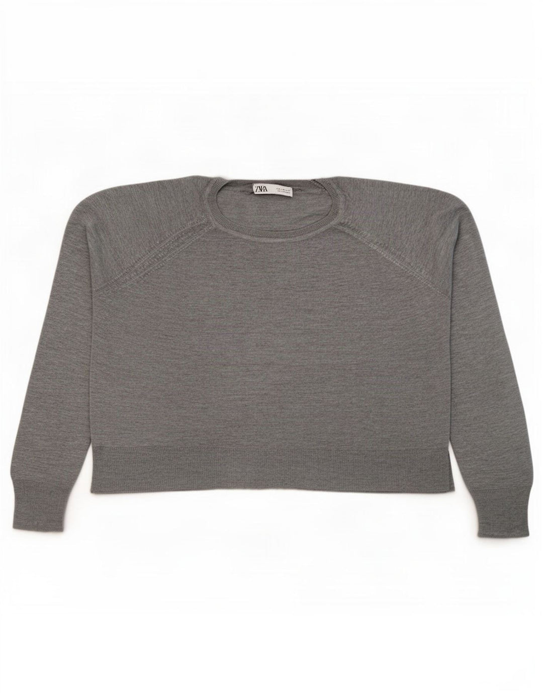 Maglione girocollo oversize da donna Zara UK 14 Viscosa grigio medio