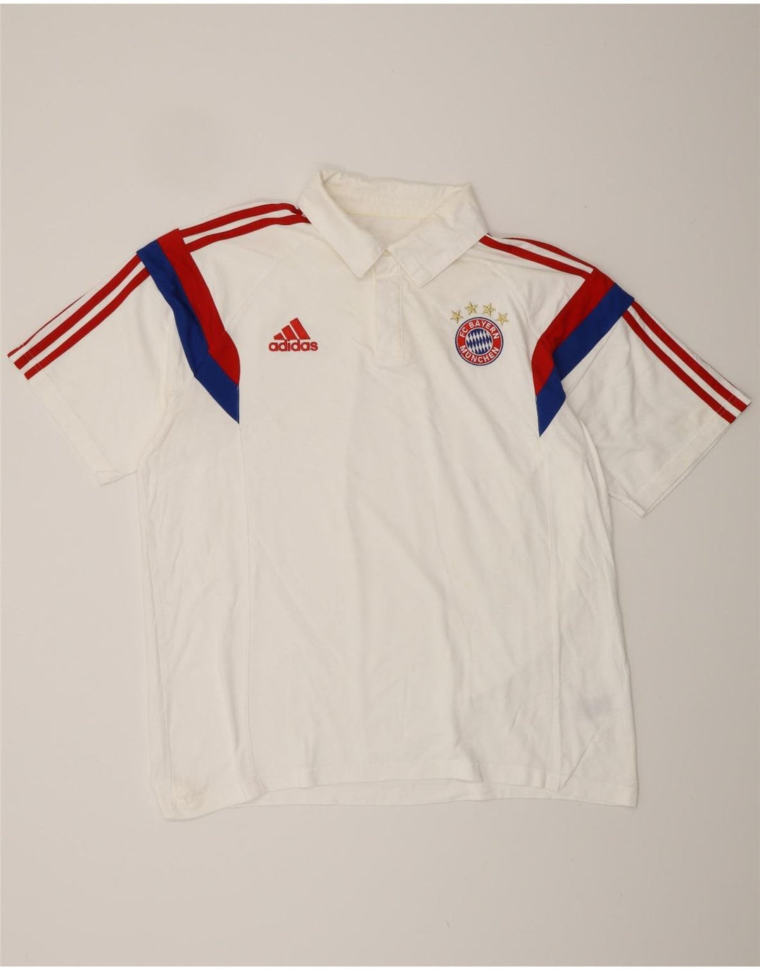 Polo ADIDAS da uomo FC Bayern Munchen XL in cotone color block bianco