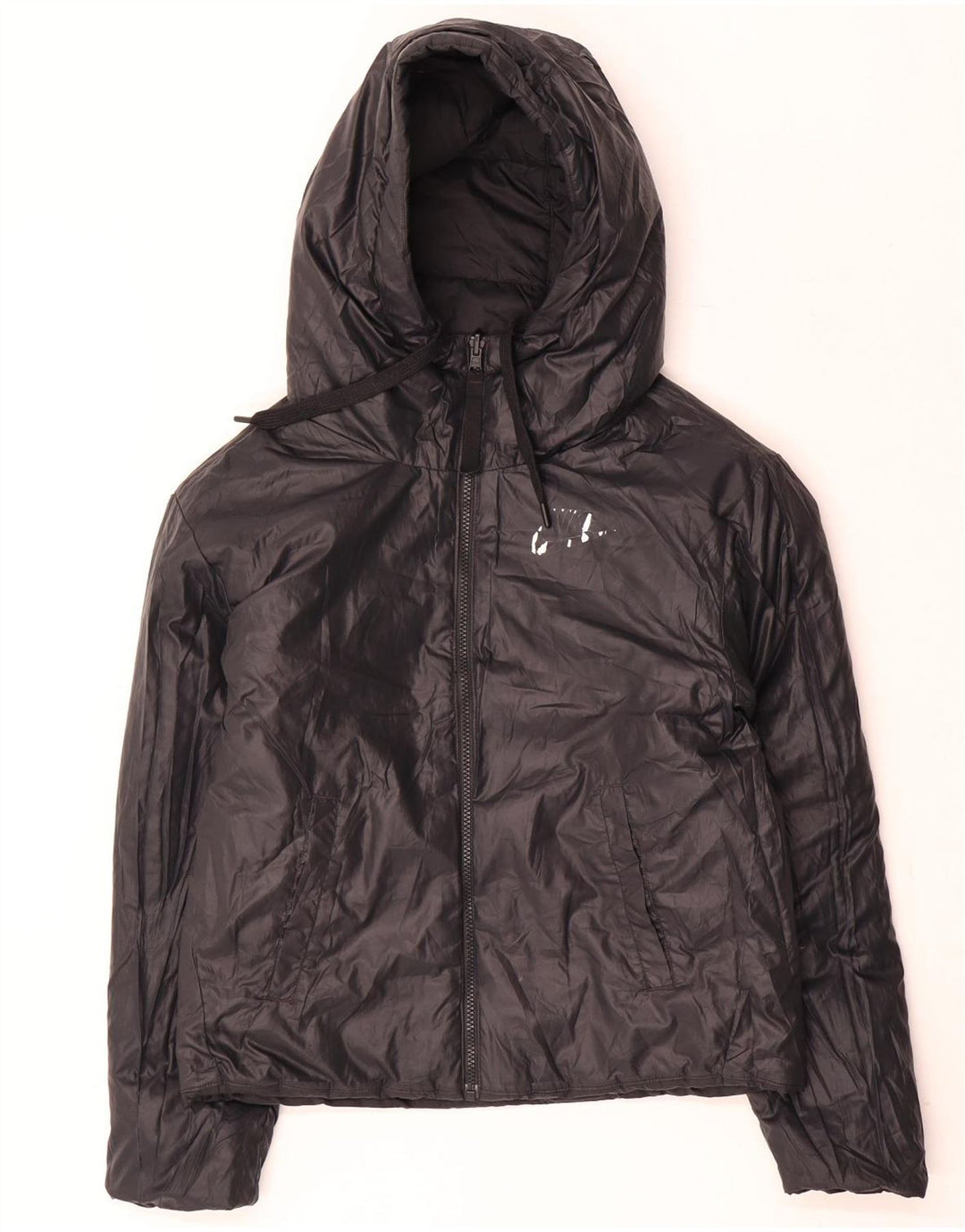 Giacca imbottita reversibile con cappuccio Nike da donna UK 10 piccola nera