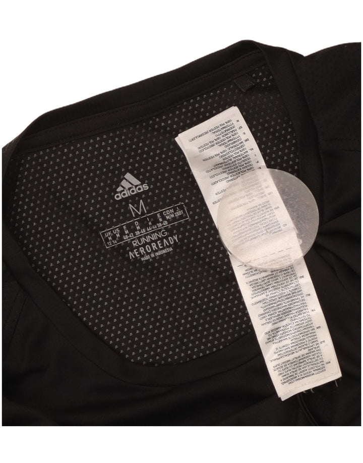 Maglietta Adidas Aeroready da donna UK 12/14 media poliestere nero