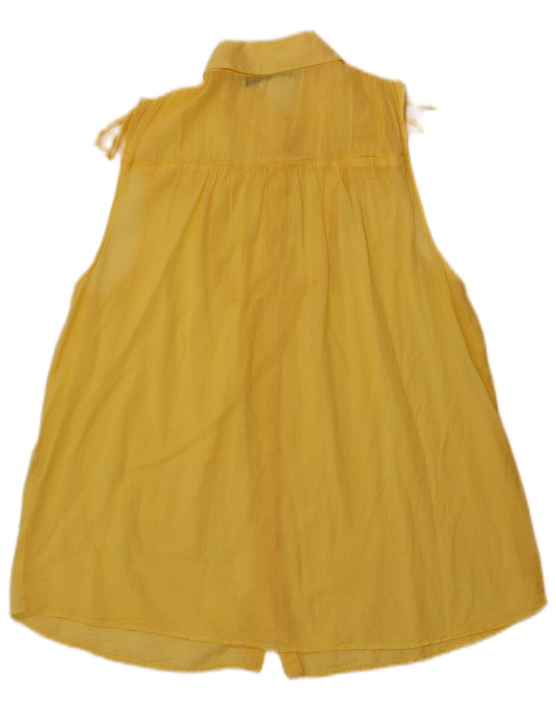 Camicetta senza maniche da donna ZARA UK 14 grande cotone giallo