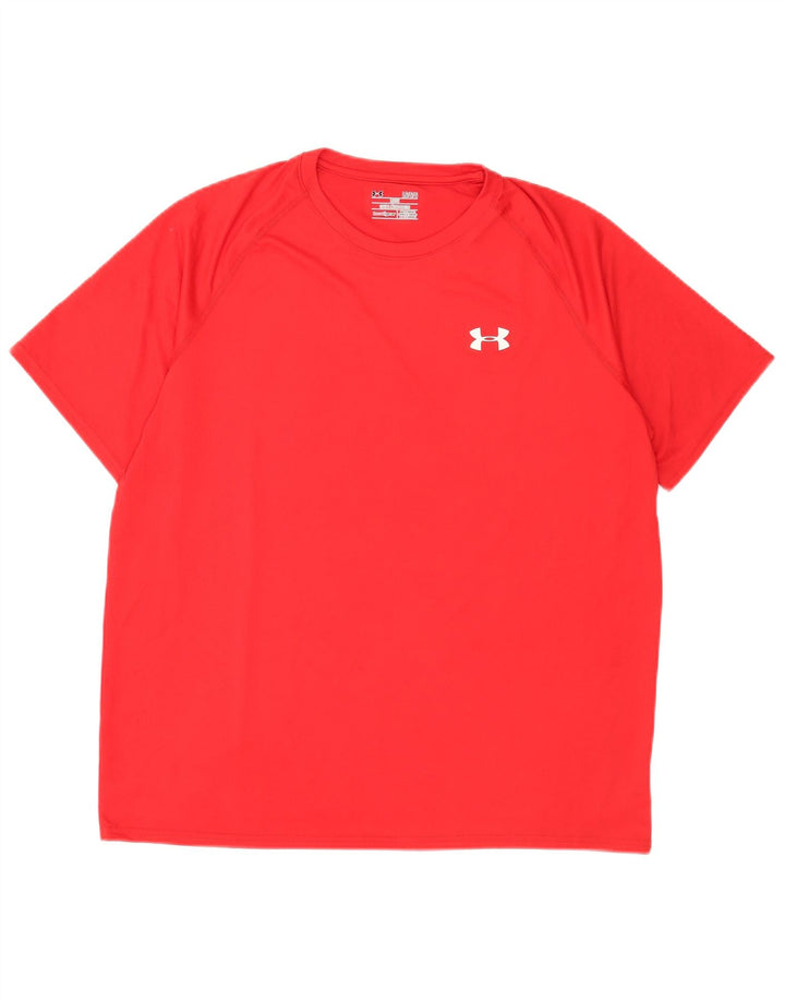 T-shirt Under Armour da uomo Heat Gear Top grande rosso in poliestere
