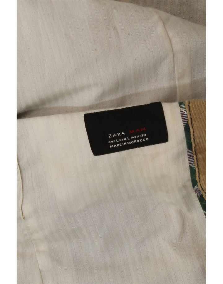 Giacca blazer da uomo in velluto a coste a 2 bottoni Zara UK 40 grande beige