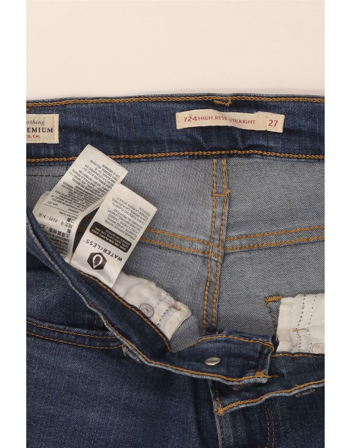 LEVI'S Jeans dritti a vita alta 724 da donna W27 L32 Lyocell blu