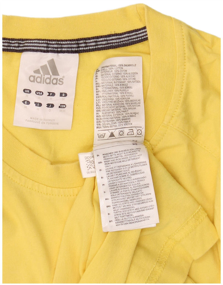 T-shirt grafica da uomo Adidas Top in cotone giallo medio