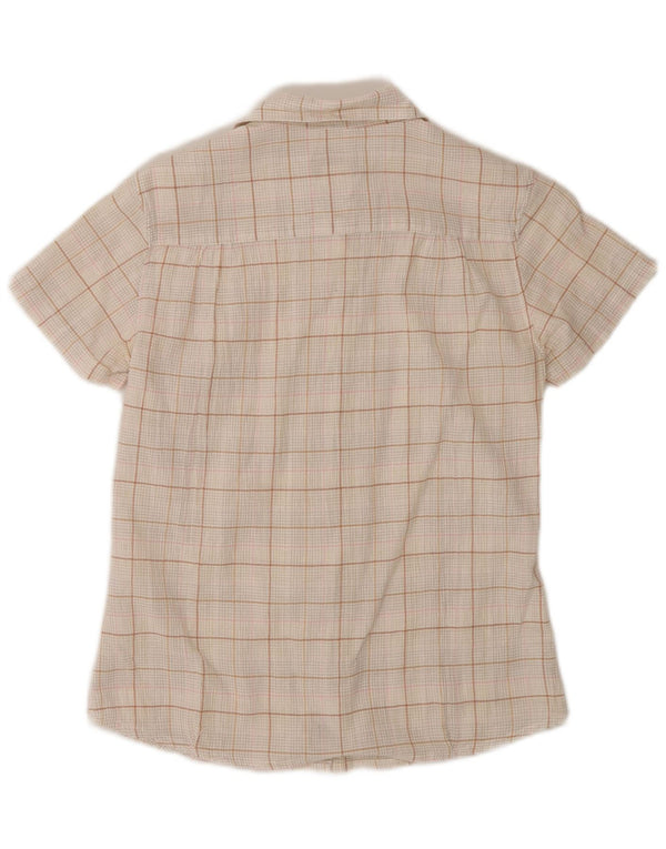 Camicia Patagonia da donna a maniche corte vestibilità classica US 4 Small Beige Check
