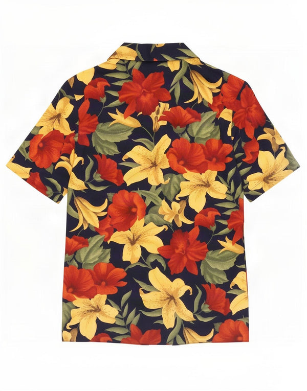 Camicetta camicia a maniche corte da donna di Edimburgo UK 10 piccolo floreale multicolore