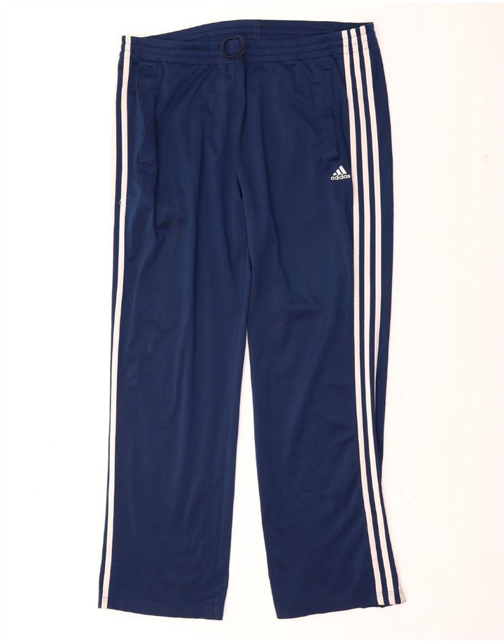 Pantaloni da tuta da uomo Adidas Large in poliestere blu navy