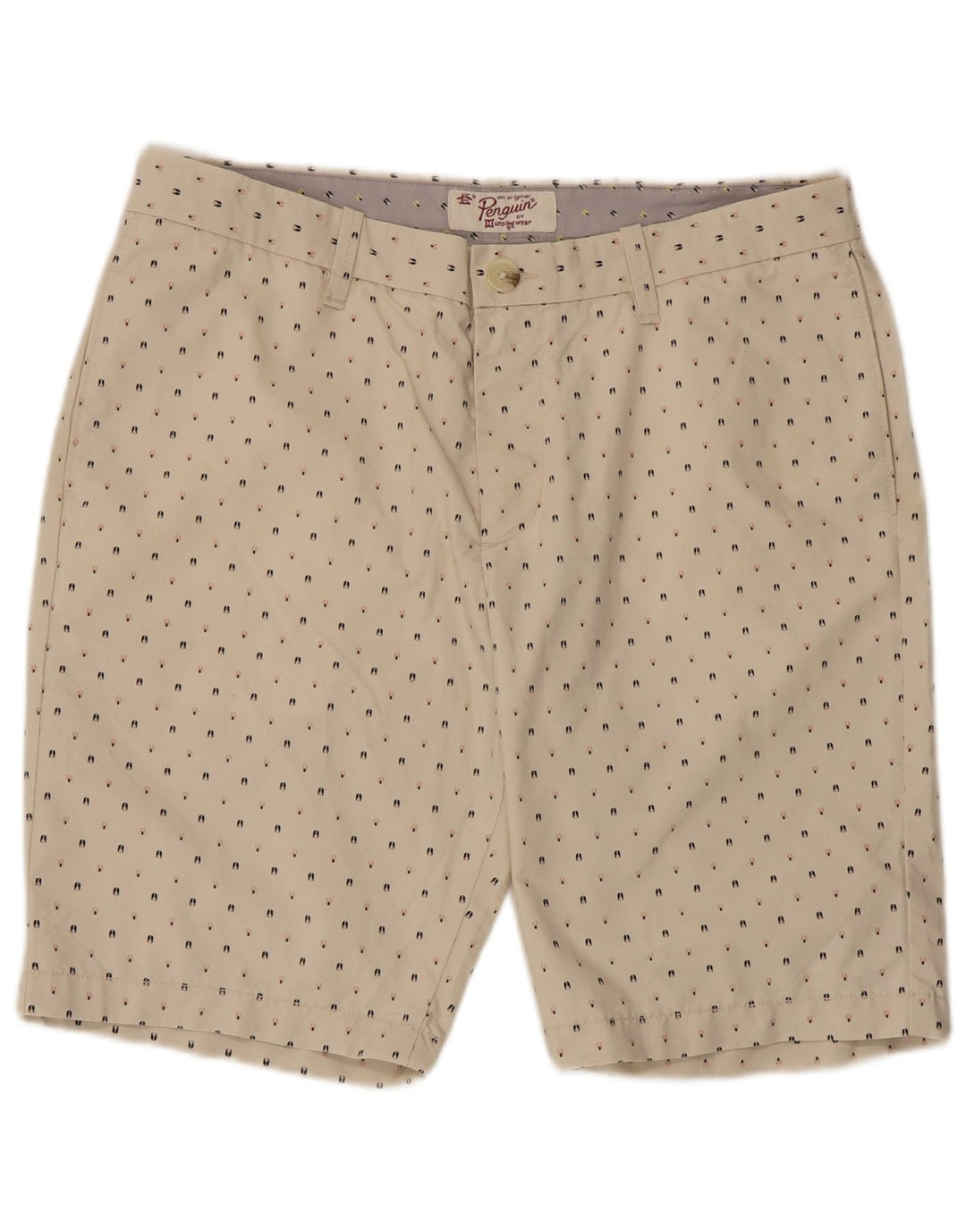 Pantaloncini chino da uomo Penguin W34 grande cotone maculato beige